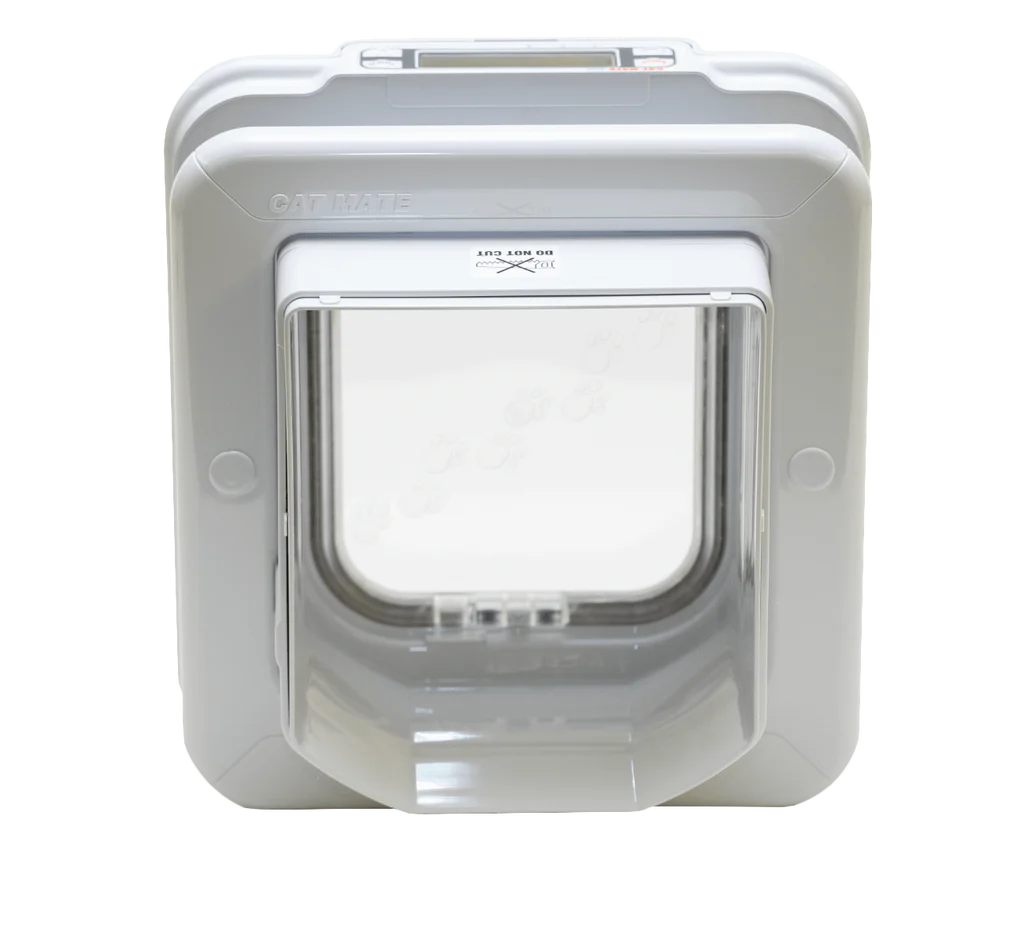 Cat Mate Elite Microchip Cat Flap with Timer Control White Pet Flap Doors UK