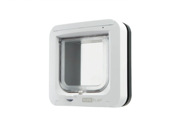 SureFlap_Microchip_Cat_Flap_Grey_White_Bottom_Front_Angled_Left