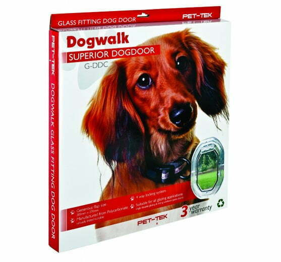 G-DDC Pet-Tek Glass Fitting Medium Dog Door Clear - Image 2